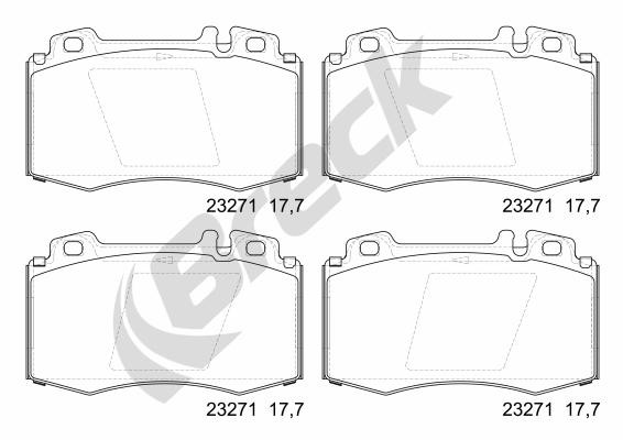 BRECK Bremsbelagsatz, Scheibenbremse